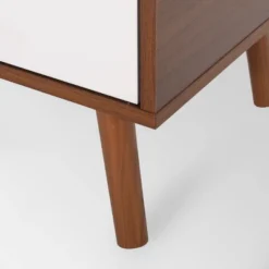 Pickfair Mid-Century Modern 2 Door Cabinet Walnut/White - Christopher Knight Home -Christopher Knight Home GUEST d1e41cd9 6b23 4ae1 a54a 39a1d20b04ff