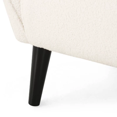 Alphonse Contemporary Boucle Fabric Arm Chair Ivory/Matte Black - Christopher Knight Home 4 Alphonse Contemporary Boucle Fabric Arm Chair Ivory/Matte Black - Christopher Knight Home - Image 2