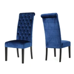 Set Of 2 Leorah Tall Back Tufted Dining Chair - Christopher Knight Home -Christopher Knight Home GUEST d32a2703 7938 4ab3 9d82 51fac1b1b041