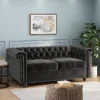 Brinkhaven Modern Glam Tufted Velvet Loveseat With Nailhead Trim - Christopher Knight Home -Christopher Knight Home GUEST d44e181a 541e 4f63 b50e 90cbf8086668