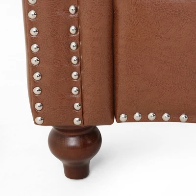 Brinkhaven Contemporary Button Tufted Loveseat With Nailhead Trim - Christopher Knight Home 6 Brinkhaven Contemporary Button Tufted Loveseat With Nailhead Trim - Christopher Knight Home - Image 4