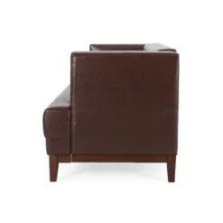 Raintree Mid Century Modern Faux Leather Tufted 3 Seater Sofa Dark Brown/Espresso - Christopher Knight Home -Christopher Knight Home GUEST d78e093f 6567 4670 9adc f534554c2ccd