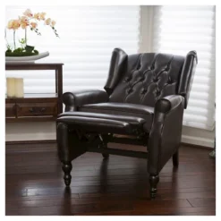 Walter Brown Bonded Leather Recliner Club Chair - Christopher Knight Home -Christopher Knight Home GUEST d8436d97 df24 4b68 a3db 6b3b3c73a881
