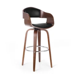 Clyo Mid-Century Modern Upholstered Swivel Barstool - Christopher Knight Home -Christopher Knight Home GUEST d887ff3d b9f5 470c bc53 1d25c49c4a9d