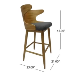Set Of 2 Kamryn Mid Century Modern Barstool - Christopher Knight Home -Christopher Knight Home GUEST de2b2fe5 1158 491d 97e8 3fe96a18bdaa