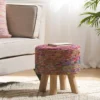 Cidney Silk Fabric Stool Coral - Christopher Knight Home