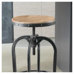 Farmdale Industrial Adjustable Swivel Barstool Natural Antique Black – Christopher Knight Home -Christopher Knight Home GUEST e04801fb aadb 4d3a b848 13a2f8a67ba8