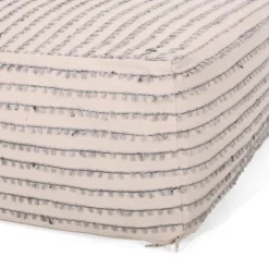 Gaddie Boho Rectangular Bean Bag Ottoman White/Gray/Black - Christopher Knight Home -Christopher Knight Home GUEST e3444652 3376 4582 819c 7ba37e680a05