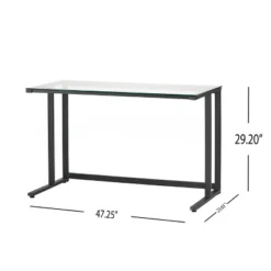 Eghan Glass Computer Desk Black - Christopher Knight Home -Christopher Knight Home GUEST e41dde95 a078 4a59 b55b 7b4f45b35582