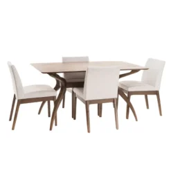 5pc Kwame 60" Curved Leg Dining Set - Christopher Knight Home -Christopher Knight Home GUEST e46c8ddd 2467 4f84 a95a d4a50553f278