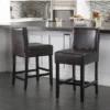 Set Of 2 25.5" Lopez Leather Counter Height Barstools - Christopher Knight Home