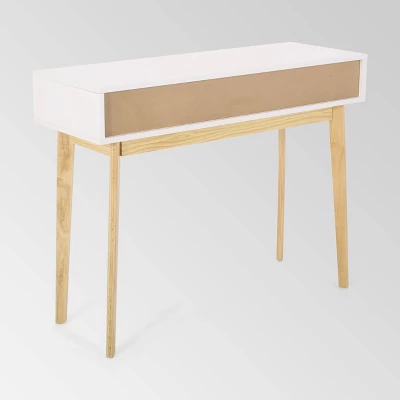 Pickford Mid-Century Modern 2 Drawer Console Table Matte White - Christopher Knight Home 6 Pickford Mid-Century Modern 2 Drawer Console Table Matte White - Christopher Knight Home - Image 4
