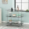Bridger Modern 3 Tier Bar Cart With Glass Shelving Silver/Black - Christopher Knight Home 2 Bridger Modern 3 Tier Bar Cart With Glass Shelving Silver/Black - Christopher Knight Home -Christopher Knight Home GUEST e9296df4 7e28 4651 84bc 1010081dd609