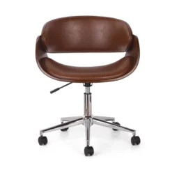 Brinson Mid-Century Modern Upholstered Swivel Office Chair - Christopher Knight Home -Christopher Knight Home GUEST e973a6da 7e3d 44e2 a641 f1e25b3c65b0
