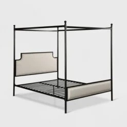 Queen Beechmont Iron Canopy Upholstered Bed - Christopher Knight Home -Christopher Knight Home GUEST eb0c1dea 5ac0 4549 88b4 2c7313c74ea5