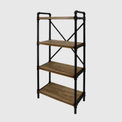 Greenwood Industrial Iron Four Shelf Bookcase - Christopher Knight Home -Christopher Knight Home GUEST ebe4ff02 79b6 4c04 aba4 102f00869968