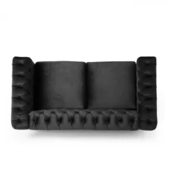 Brinkhaven Modern Glam Tufted Velvet Loveseat With Nailhead Trim - Christopher Knight Home -Christopher Knight Home GUEST eca0083e 5ef9 4c65 8bae c89aa70087b7