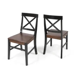 Set Of 2 Roshan Farmhouse Acacia Dining Chair - Christopher Knight Home -Christopher Knight Home GUEST ecaa096f 8405 4ef8 994b aa8ad0d1ce31