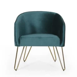 Grelton Modern Glam Velvet Club Chair With Hairpin Legs - Christopher Knight Home -Christopher Knight Home GUEST ecc4b2eb 7bce 4df9 9435 e7f35e861986