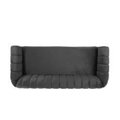 Richland Modern Glam Velvet Channel Stitch 3 Seater Sofa - Christopher Knight Home -Christopher Knight Home GUEST ed8db3f2 d62a 445d b8d1 dfa6b5b12758