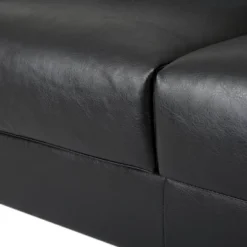 Brockbank Modern Faux Leather 3 Seater Sofa With Pillows - Christopher Knight Home -Christopher Knight Home GUEST ef4118e7 a031 41bb 95ab 3f29a87f4d54