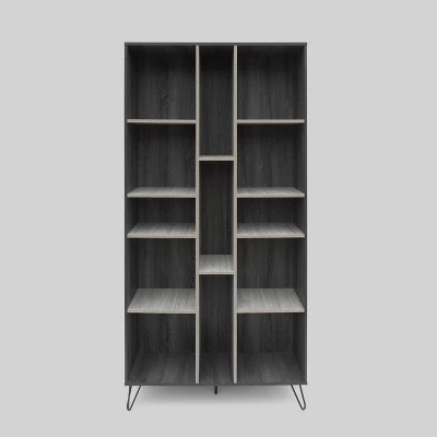 Bijan 2pc Mid-Century Entertainment Center Set Sonoma Gray Oak - Christopher Knight Home 7 Bijan 2pc Mid-Century Entertainment Center Set Sonoma Gray Oak - Christopher Knight Home - Image 5