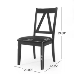 2pk Fairgreens Farmhouse Upholstered Wood Dining Chairs Black - Christopher Knight Home -Christopher Knight Home GUEST f50fd45f ce38 454d a1e2 2ccf7b205937