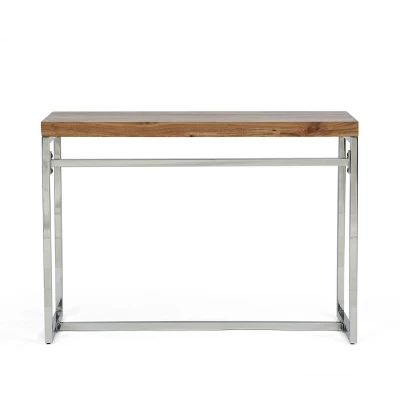 Berea Rustic Glam Handcrafted Acacia Wood Desk Natural/Silver - Christopher Knight Home 5 Berea Rustic Glam Handcrafted Acacia Wood Desk Natural/Silver - Christopher Knight Home - Image 3