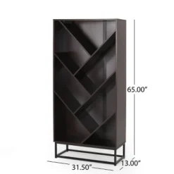 65" Bucy Modern Industrial 6 Shelf V Bookcase Dark Gray/Black - Christopher Knight Home 13 65" Bucy Modern Industrial 6 Shelf V Bookcase Dark Gray/Black - Christopher Knight Home -Christopher Knight Home GUEST f556af79 8982 482a b48a 6dd07a5a8b65