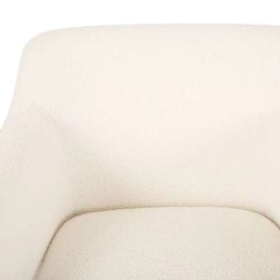 Alphonse Contemporary Boucle Fabric Arm Chair Ivory/Matte Black - Christopher Knight Home 5 Alphonse Contemporary Boucle Fabric Arm Chair Ivory/Matte Black - Christopher Knight Home - Image 3