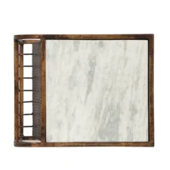 Zeyer Boho Glam Handcrafted Marble Top C-Shaped Side Table With Magazine Rack Natural White/Antique Brass - Christopher Knight Home -Christopher Knight Home GUEST f5d23309 2630 4f7d 94e9 6da80eb6f1f2