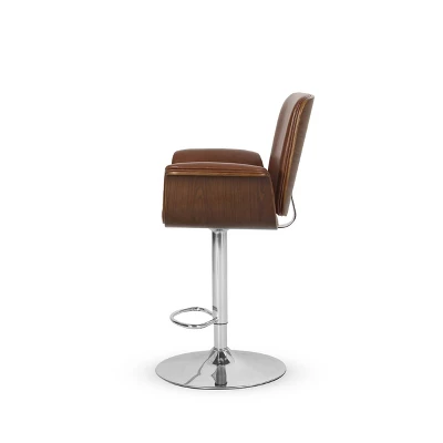 2pc Romer Mid Century Modern Bentwood Adjustable Swivel Counter Height Barstools - Christopher Knight Home 7 2pc Romer Mid Century Modern Bentwood Adjustable Swivel Counter Height Barstools - Christopher Knight Home - Image 5