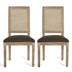 Set Of 2 Regina French Country Wood And Cane Upholstered Dining Chairs - Christopher Knight Home 28 Set Of 2 Regina French Country Wood And Cane Upholstered Dining Chairs - Christopher Knight Home -Christopher Knight Home GUEST fd0c30e9 6676 4050 90c1 5aba0e9c0eec