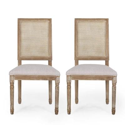 Set Of 2 Regina French Country Wood And Cane Upholstered Dining Chairs - Christopher Knight Home 16 Set Of 2 Regina French Country Wood And Cane Upholstered Dining Chairs - Christopher Knight Home - Image 14