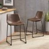 Set Of 2 Cedric Counter Height Barstool Vintage Brown - Christopher Knight Home