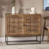 Punjab Handcrafted Boho Mango Wood 2 Door Sideboard French Gray/Antique Bronze - Christopher Knight Home -Christopher Knight Home GUEST ff108294 8c3e 44e7 9827 8124c1897367
