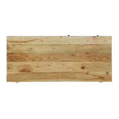 Laymon Modern Industrial Handcrafted Acacia Wood Live Edge Cabinet With Sliding Door Natural/Black - Christopher Knight Home 5 Laymon Modern Industrial Handcrafted Acacia Wood Live Edge Cabinet With Sliding Door Natural/Black - Christopher Knight Home - Image 3